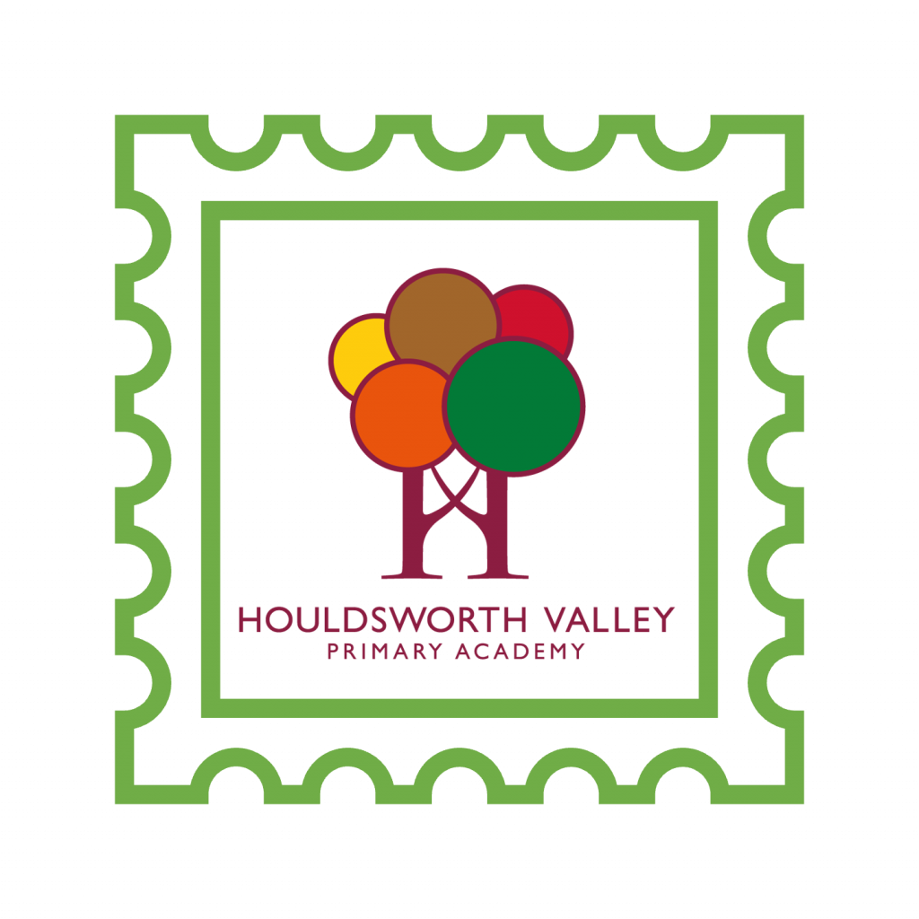 Image of a pretend Houldsworth Valley Primary Academy stamp